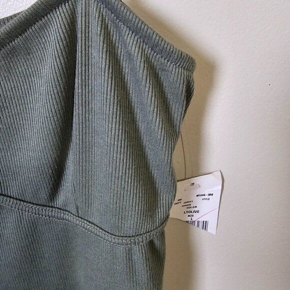 NWT MOA MOA SAGE GREEN BODYSUIT TANK TOP SIZE L - Picture 5 of 9